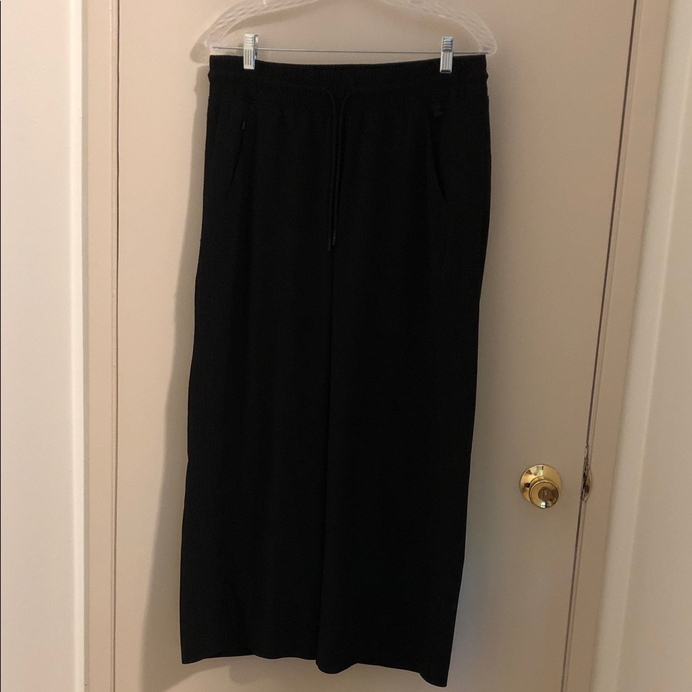 Athleta Black Wide-Leg Drawstring Pants